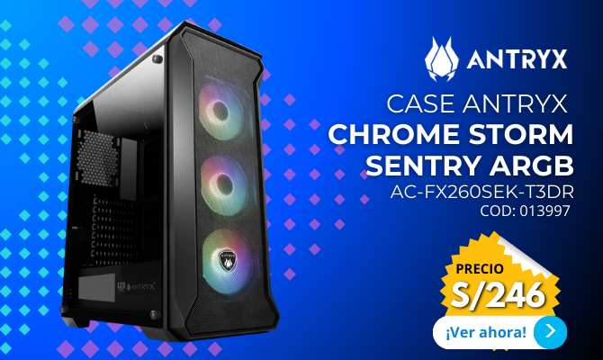 CASE ANTRYX  CHROME STORM SENTRY ARGB AC-FX260SEK-T3DR Cod: 013997